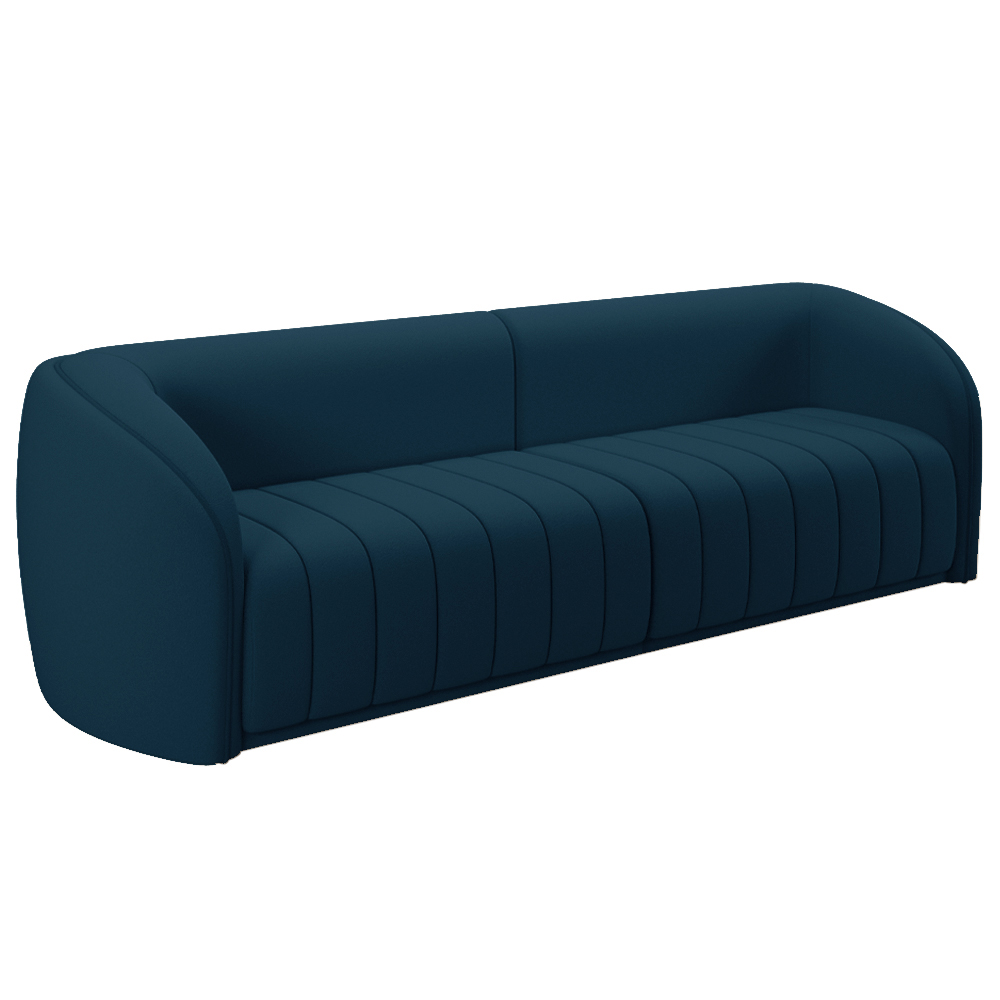 Conjunto Sala de Estar Sofá 252cm 3 Lugares e Poltrona Adam Veludo Azul Marinho G45 - Gran Belo