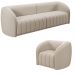Conjunto Sala de Estar Sofá 252cm 3 Lugares e Poltrona Adam Veludo Bege G45 - Gran Belo