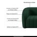 Conjunto Sala de Estar Sofá 252cm 3 Lugares e Poltrona Adam Veludo Verde G45 - Gran Belo