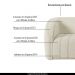 Conjunto Sala de Estar Sofá 292cm 4 Lugares e Poltrona Adam Boucle Off White G45 - Gran Belo