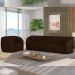 Conjunto Sala de Estar Sofá 292cm 4 Lugares e Poltrona Adam PU Marrom G45 - Gran Belo