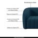 Conjunto Sala de Estar Sofá 292cm 4 Lugares e Poltrona Adam Veludo Azul Marinho G45 - Gran Belo