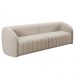 Conjunto Sala de Estar Sofá 292cm 4 Lugares e Poltrona Adam Veludo Bege G45 - Gran Belo