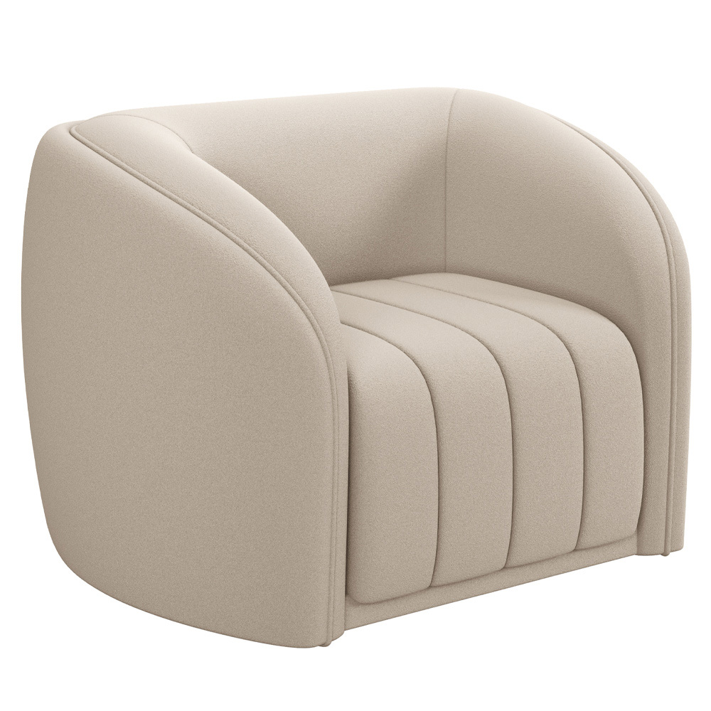 Conjunto Sala de Estar Sofá 292cm 4 Lugares e Poltrona Adam Veludo Bege G45 - Gran Belo