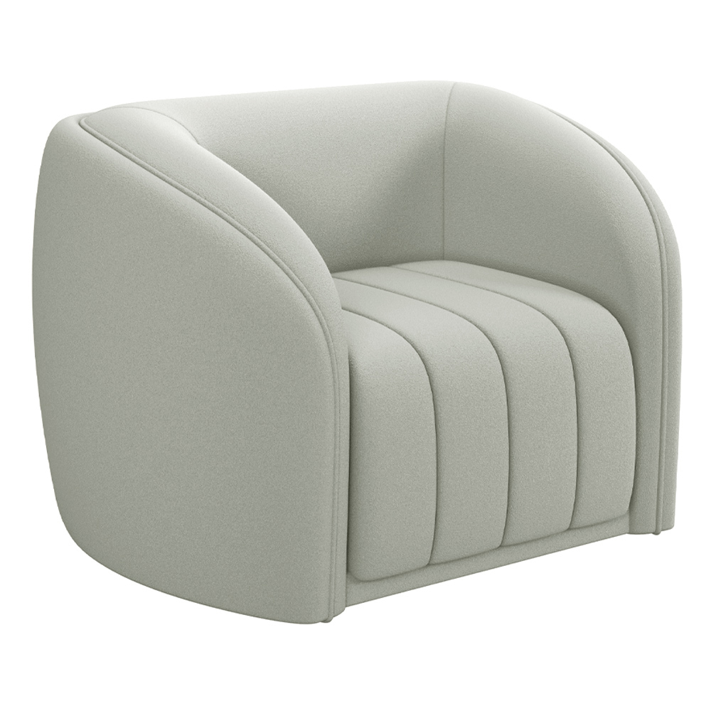 Conjunto Sala de Estar Sofá 292cm 4 Lugares e Poltrona Adam Veludo Cinza Claro G45 - Gran Belo