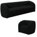 Conjunto Sala de Estar Sofá 292cm 4 Lugares e Poltrona Adam Veludo Preto G45 - Gran Belo