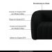 Conjunto Sala de Estar Sofá 292cm 4 Lugares e Poltrona Adam Veludo Preto G45 - Gran Belo