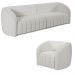 Conjunto Sala de Estar Sofá 332cm 4 Lugares e Poltrona Adam Boucle Branco G45 - Gran Belo