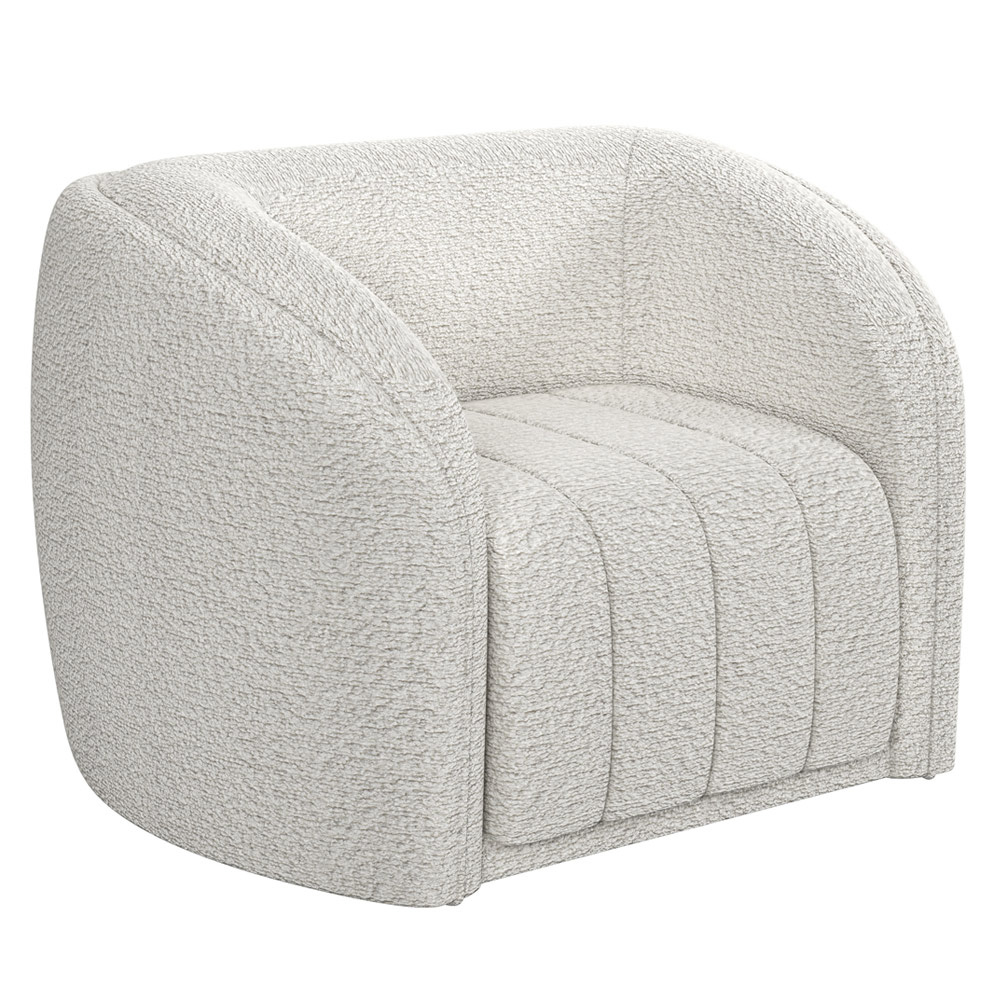 Conjunto Sala de Estar Sofá 332cm 4 Lugares e Poltrona Adam Boucle Branco G45 - Gran Belo