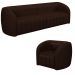 Conjunto Sala de Estar Sofá 332cm 4 Lugares e Poltrona Adam PU Marrom G45 - Gran Belo