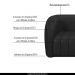 Conjunto Sala de Estar Sofá 332cm 4 Lugares e Poltrona Adam PU Preto G45 - Gran Belo