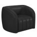 Conjunto Sala de Estar Sofá 332cm 4 Lugares e Poltrona Adam PU Preto G45 - Gran Belo