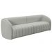 Conjunto Sala de Estar Sofá 332cm 4 Lugares e Poltrona Adam Veludo Cinza Claro G45 - Gran Belo