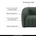Conjunto Sala de Estar Sofá 332cm 4 Lugares e Poltrona Adam Veludo Cinza G45 - Gran Belo