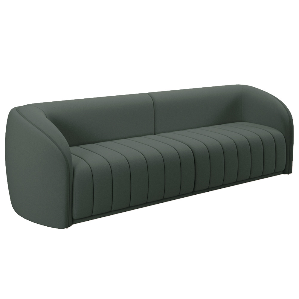 Conjunto Sala de Estar Sofá 332cm 4 Lugares e Poltrona Adam Veludo Cinza G45 - Gran Belo