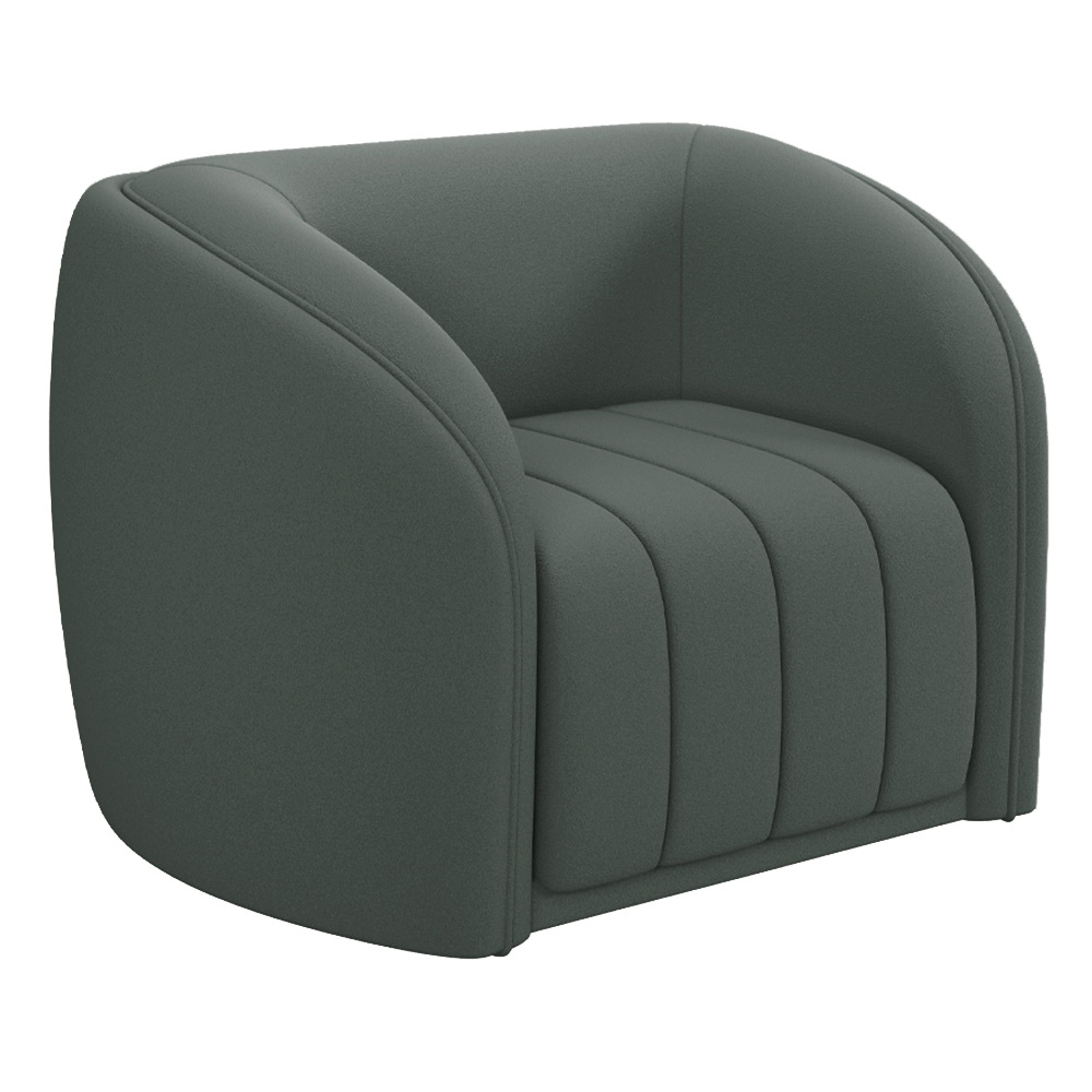 Conjunto Sala de Estar Sofá 332cm 4 Lugares e Poltrona Adam Veludo Cinza G45 - Gran Belo