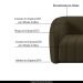 Conjunto Sala de Estar Sofá 332cm 4 Lugares e Poltrona Adam Veludo Marrom G45 - Gran Belo