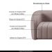 Conjunto Sala de Estar Sofá 332cm 4 Lugares e Poltrona Adam Veludo Rosê G45 - Gran Belo