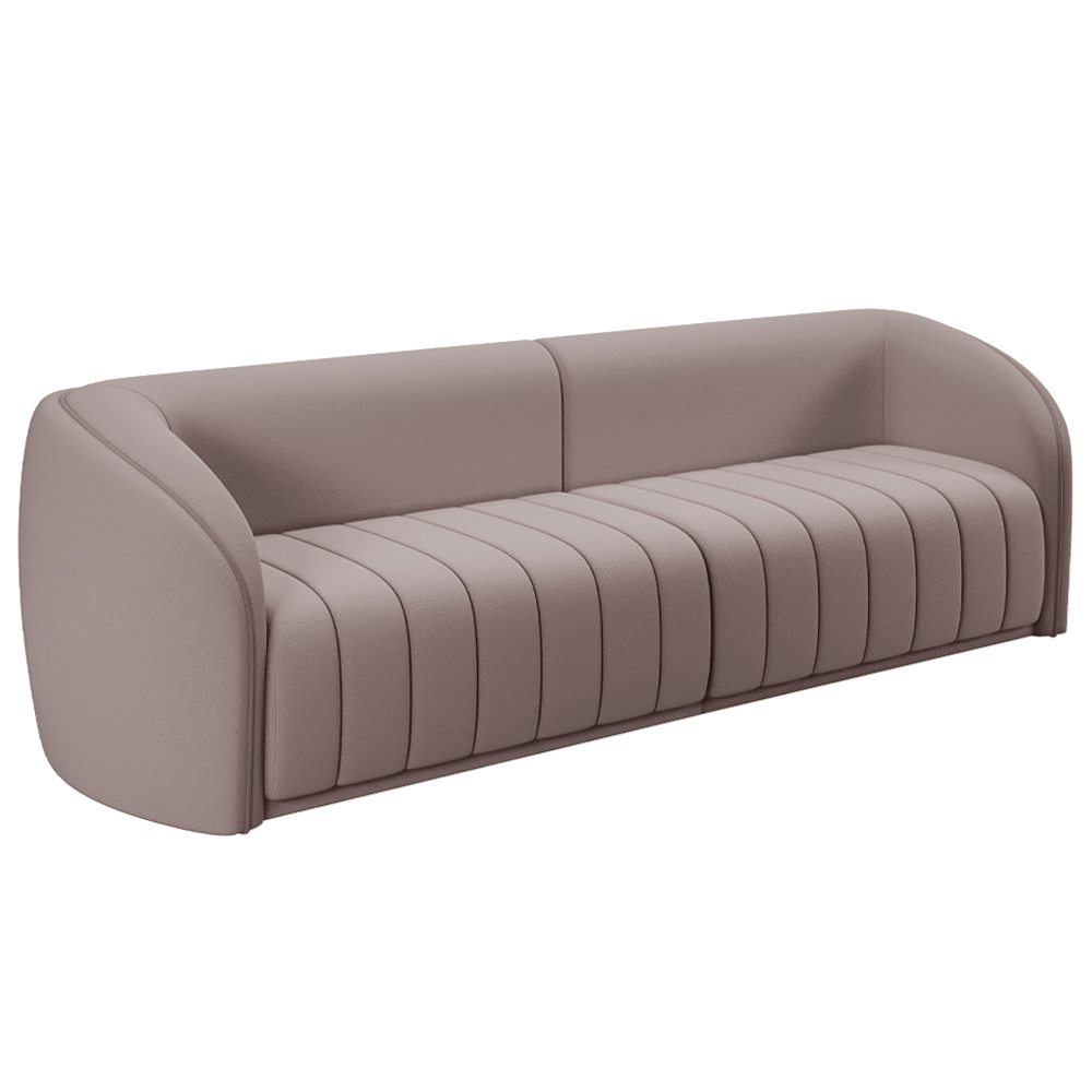 Conjunto Sala de Estar Sofá 332cm 4 Lugares e Poltrona Adam Veludo Rosê G45 - Gran Belo