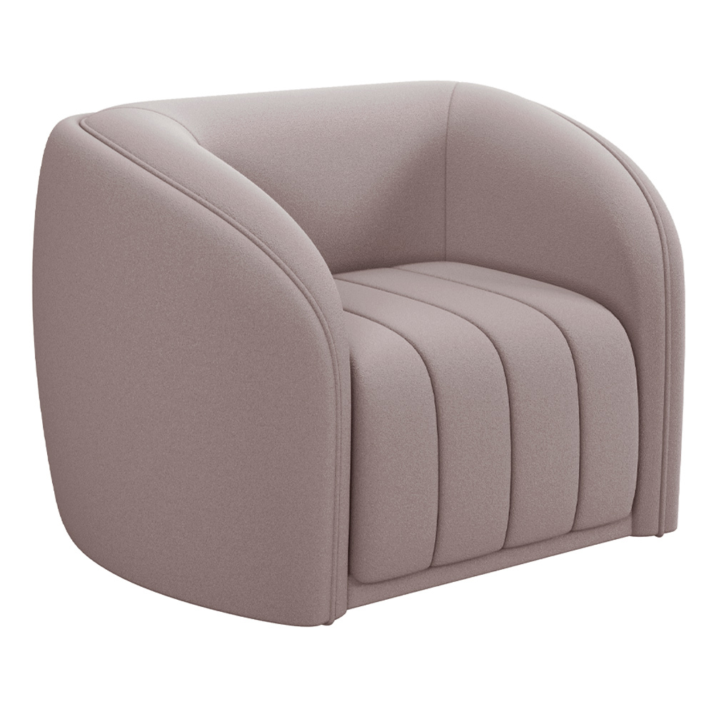 Conjunto Sala de Estar Sofá 332cm 4 Lugares e Poltrona Adam Veludo Rosê G45 - Gran Belo