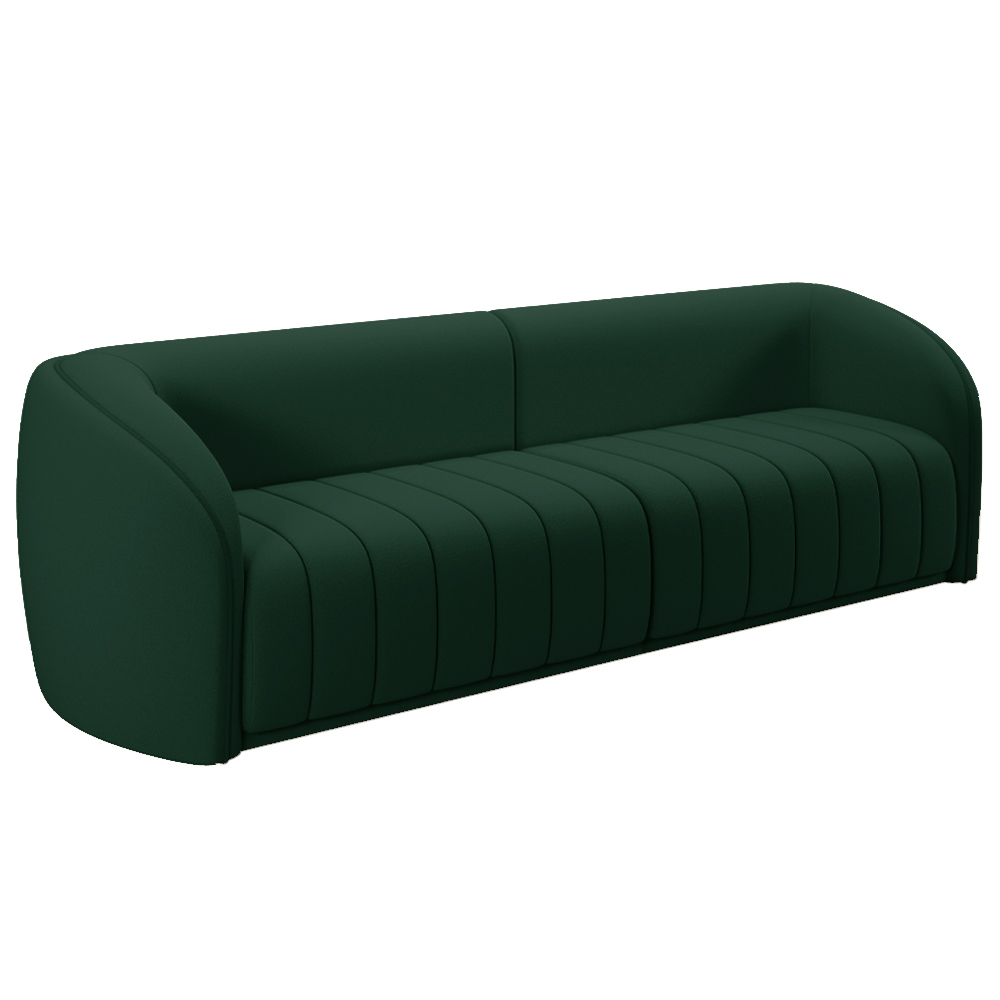 Conjunto Sala de Estar Sofá 332cm 4 Lugares e Poltrona Adam Veludo Verde G45 - Gran Belo