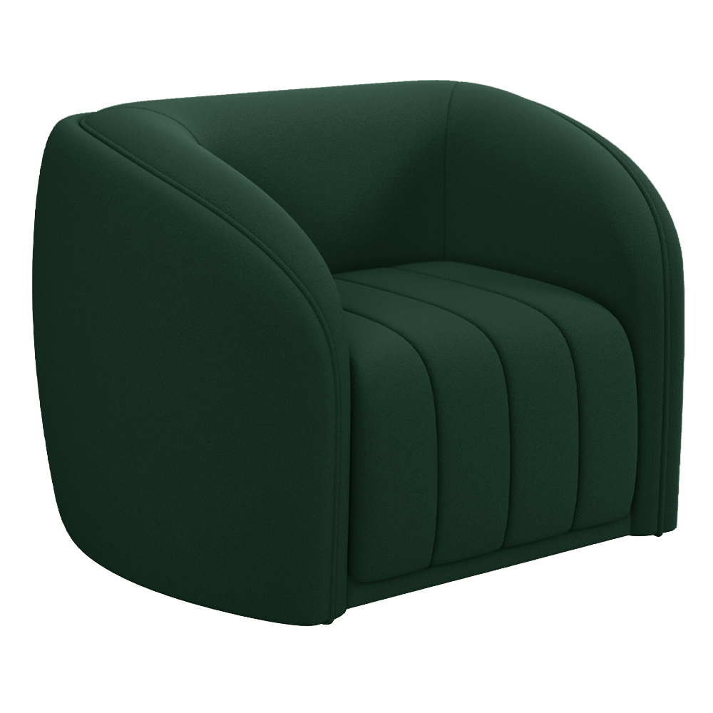 Conjunto Sala de Estar Sofá 332cm 4 Lugares e Poltrona Adam Veludo Verde G45 - Gran Belo