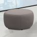 Conjunto Sala de estar Decorativo Mariele Poltrona Base Giratória em Aço com Puff Couro Avelã G88 - Gran Belo