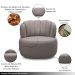 Conjunto Sala de estar Decorativo Mariele Poltrona Base Giratória em Aço com Puff Couro Avelã G88 - Gran Belo