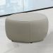 Conjunto Sala de estar Decorativo Mariele Poltrona Base Giratória em Aço com Puff Couro Bege G88 - Gran Belo