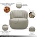 Conjunto Sala de estar Decorativo Mariele Poltrona Base Giratória em Aço com Puff Couro Bege G88 - Gran Belo