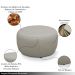 Conjunto Sala de estar Decorativo Mariele Poltrona Base Giratória em Aço com Puff Couro Bege G88 - Gran Belo