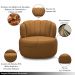 Conjunto Sala de estar Decorativo Mariele Poltrona Base Giratória em Aço com Puff Couro Caramelo G88 - Gran Belo