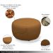 Conjunto Sala de estar Decorativo Mariele Poltrona Base Giratória em Aço com Puff Couro Caramelo G88 - Gran Belo