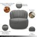 Conjunto Sala de estar Decorativo Mariele Poltrona Base Giratória em Aço com Puff Couro Grafite G88 - Gran Belo