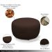 Conjunto Sala de estar Decorativo Mariele Poltrona Base Giratória em Aço com Puff Couro Marrom Chocolate G88 - Gran Belo