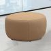 Conjunto Sala de estar Decorativo Mariele Poltrona Base Giratória em Aço com Puff Couro Nude G88 - Gran Belo