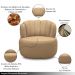 Conjunto Sala de estar Decorativo Mariele Poltrona Base Giratória em Aço com Puff Couro Nude G88 - Gran Belo
