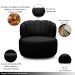 Conjunto Sala de estar Decorativo Mariele Poltrona Base Giratória em Aço com Puff Couro Preto G88 - Gran Belo