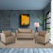 Conjunto Sofá 2 Lugares com 2 Poltronas Pés Palito Lubbock Couro Bege G58 - Gran Belo