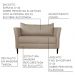 Conjunto Sofá 2 Lugares com 2 Poltronas Pés Palito Lubbock Couro Bege G58 - Gran Belo