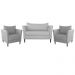 Conjunto Sofá 2 Lugares com 2 Poltronas Pés Palito Lubbock Couro Branco G58 - Gran Belo