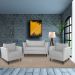Conjunto Sofá 2 Lugares com 2 Poltronas Pés Palito Lubbock Couro Branco G58 - Gran Belo
