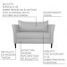 Conjunto Sofá 2 Lugares com 2 Poltronas Pés Palito Lubbock Couro Branco G58 - Gran Belo