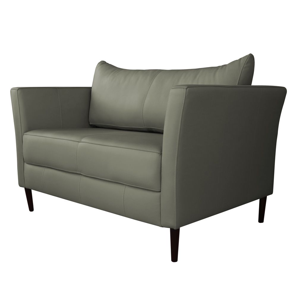 Conjunto Sofá 2 Lugares com 2 Poltronas Pés Palito Lubbock Couro Fendi G58 - Gran Belo