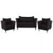 Conjunto Sofá 2 Lugares com 2 Poltronas Pés Palito Lubbock Couro Marrom G58 - Gran Belo