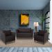 Conjunto Sofá 2 Lugares com 2 Poltronas Pés Palito Lubbock Couro Marrom G58 - Gran Belo