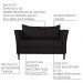 Conjunto Sofá 2 Lugares com 2 Poltronas Pés Palito Lubbock Couro Marrom G58 - Gran Belo