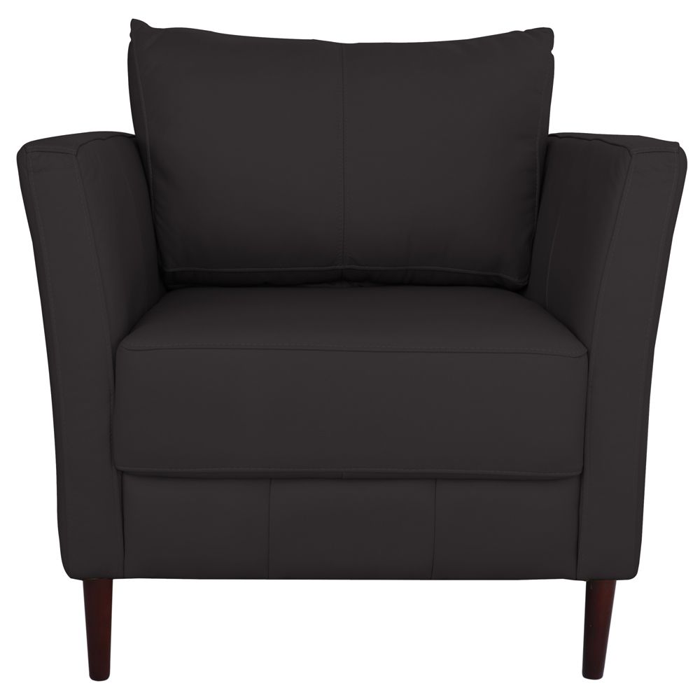 Conjunto Sofá 2 Lugares com 2 Poltronas Pés Palito Lubbock Couro Marrom G58 - Gran Belo