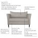 Conjunto Sofá 2 Lugares com 2 Poltronas Pés Palito Lubbock Couro Off White G58 - Gran Belo