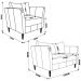 Conjunto Sofá 2 Lugares com 2 Poltronas Pés Palito Lubbock Couro Off White G58 - Gran Belo